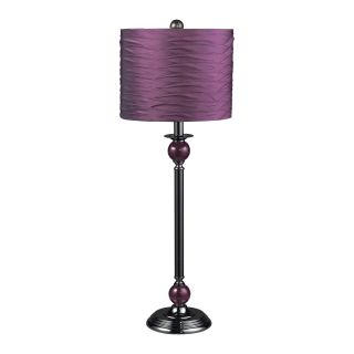 Dimond Lighting Black Nickel 1 light Buffet Lamp With Purple Faux silk Shade