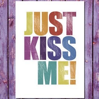 'just kiss me' print by watermark