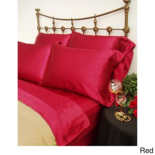 Scent Sation Charmeuse Ii Satin California King size Sheet Set With Bonus Pillowcases Red Size California King