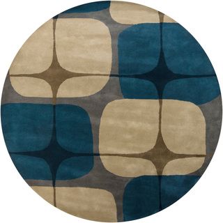 Hand tufted Mandara Contemporary Geometric Wool Rug (8 Round)