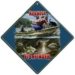 Rico Industries Redneck Fishfinder Metal Crossing Sign