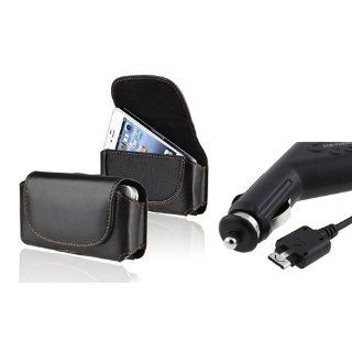 eForCity CAR CHARGER + LEATHER CASE Compatible with SPRINT LG LX260 RUMOR Cell Phones & Accessories