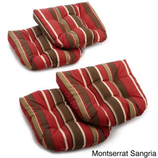 Blazing Needles All weather U shaped Outdoor Chair Cushions (set Of 4)