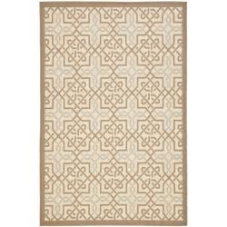 Poolside Beige/ Dark Beige Indoor Outdoor Border Rug (53 X 77)