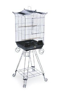 Prevue Pet Products Penthouse Suites Crown Top Bird Cage with Stand 261 Black, 16 Inch by 16 Inch by 26 Inch 