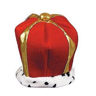 Red Plush Velvet Crown (1 pc) Toys & Games
