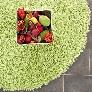 Hand woven Bliss Lime Green Shag Rug (4 Round)