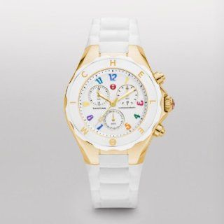 MICHELE Tahitian Jelly Bean Large White Carousel Gold Tone Watches