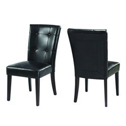 Button tufted Black Parsons Chair (set Of 2)