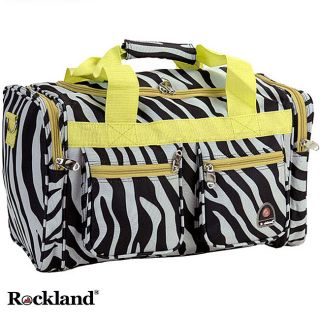 Rockland Deluxe Lime Zebra 19 inch Carry on Tote / Duffel Bag