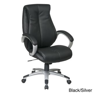 Office Star Products Work Smart Eco Leather Seat And Back Executive Chair Model Ech6640