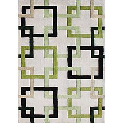Handmade Metro Puzzle Beige Wool Rug (8 X 10)