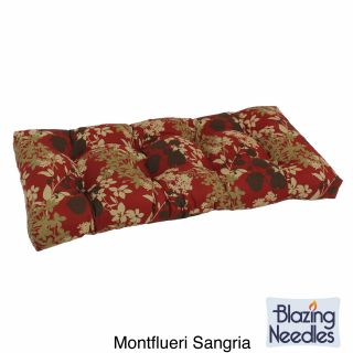 Blazing Needles Tropical/ Stripe All weather Outdoor Loveseat Bench Cushion