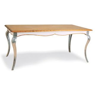 pine and aluminium dining table by lindsay interiors