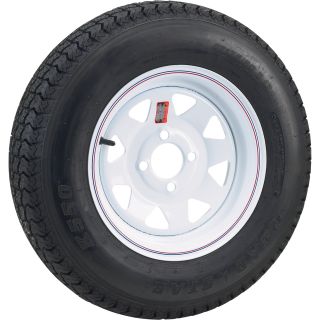 4-Hole High Speed Spoked Rim Design Trailer Tire Assembly — 480-12 tire, Model# DM412C-4C-I  12in. High Speed Trailer Tires   Wheels