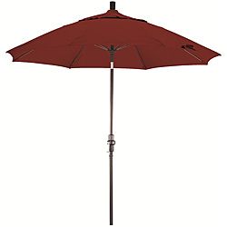 Escada Designs Fiberglass 9 foot Pacifica Brick Red Crank And Tilt Umbrella Red Size 9 foot