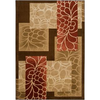 Loomed Replica Brown Floral Rug (53 X 76)