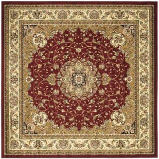Lyndhurst Collection Traditional Red/ivory Rug (6 Square)