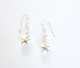 sterling silver star drop earrings by clutch and clasp