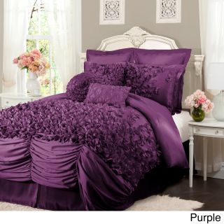 Lush Decor Lamour Eternel Lucia 4 piece Comforter Set Purple Size Queen
