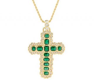 Jacqueline Kennedy Reproduction Aura Simulated Emerald Cross —