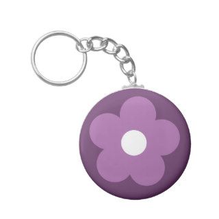 Lilac cartoon flower purple key chain