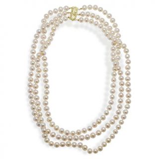Imperial Pearls 14K Gold 7 7.5mm Cultured Fresh Water Pearl 20" Triple Str