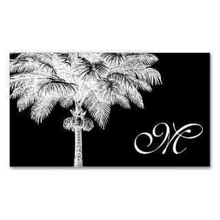 Black Palm Tree Monogrammed Business Cards