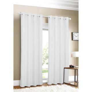 Linen Grommet Top 96 inch White Curtain Panel