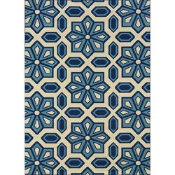 Modern Ivory/blue Outdoor Area Rug (710 X 10)