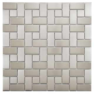 Somertile Anvil 11.75x11.75 in Spiral Stainless Steel Over Porcelain Mosaic Wall Tile (pack Of 10)