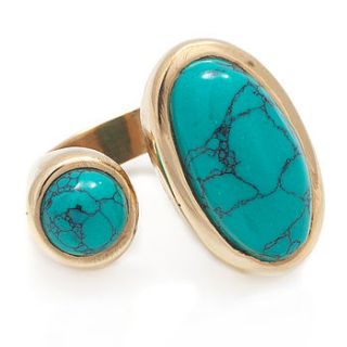 25% off chunky turquoise cocktail brass ring by charlotte's web