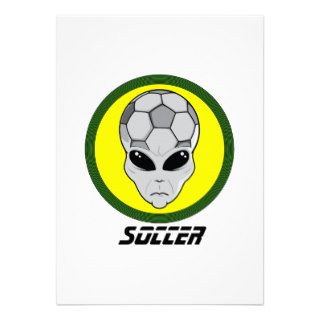 Soccer head Alien Personalized Invitations