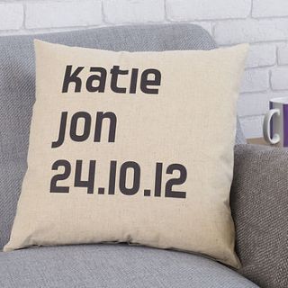 personalised couple cushion by tillyanna