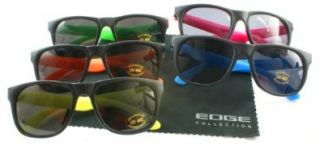 5 Pack Neon Rubber 80's Wayfarer Sunglasses with 100% UV Protection Dark Lens. (5 Color Set) at  Mens Clothing store