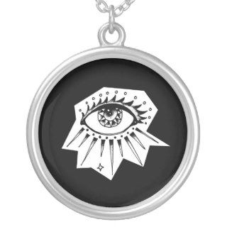 Glamorous All Seeing Eye in Black and White Necklace