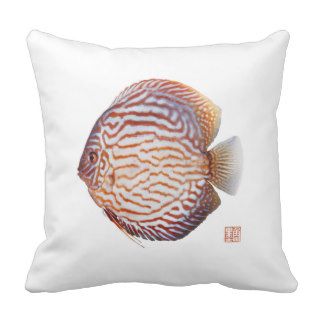 Discus Gyotaku Throw Pillow