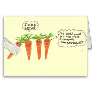Cute Funny Easter Carrots Greeting Card