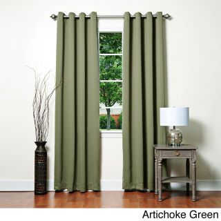 None Grommet Top Thermal Insulated 84 inch Blackout Curtain Panel Pair Green Size 52 x 84