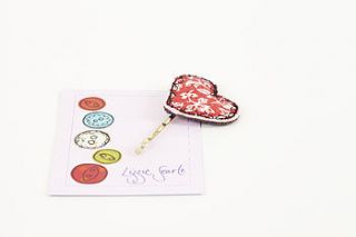embroidered red floral heart hairgrip by lizzie searle