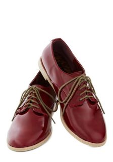 All in a Day’s Footwork Flat in Oxblood  Mod Retro Vintage Flats