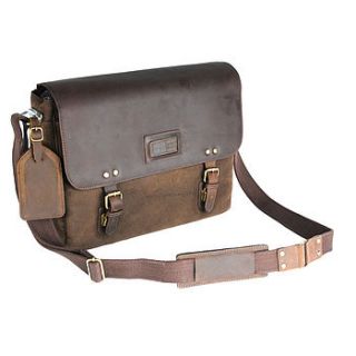 eureka leather and canvas satchel by eureka and nash