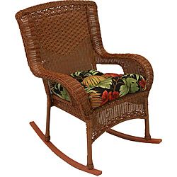 Blazing Needles Tropical Tufted All weather Outdoor Chair/ Rocker Cushion