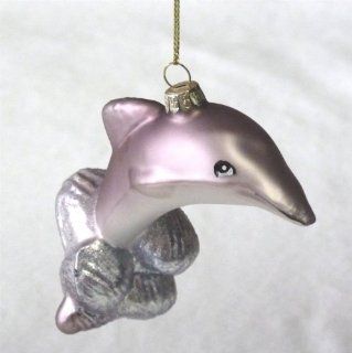 Blown Glass Dolphin Christmas Ornament   New   Gift  