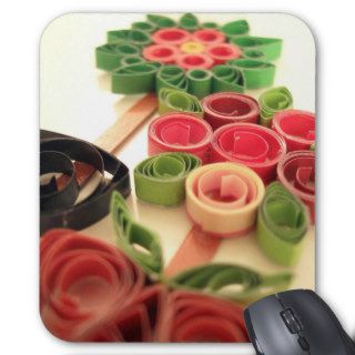 Quilling Flower Plants Mouse Pads