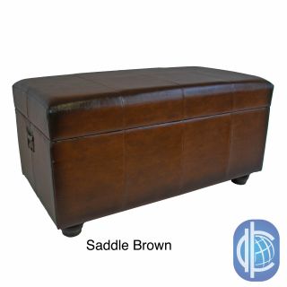 International Caravan Faux Leather Bench/ Trunk