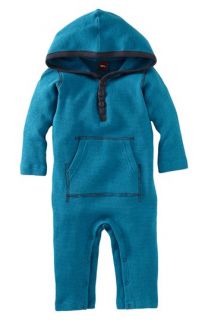Tea Collection Waffle Knit Hooded Romper (Baby)