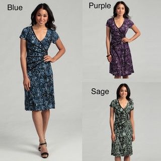 Connected Apparel Women's Sunburst Floral Design Connected Apparel Casual Dresses