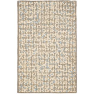 Martha Stewart Mosaic Hickory/ Beige Wool/ Viscose Rug (9 X 12)