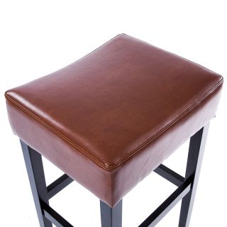 Christopher Knight Home Hazelnut Leather Backless Barstools (set Of 2)